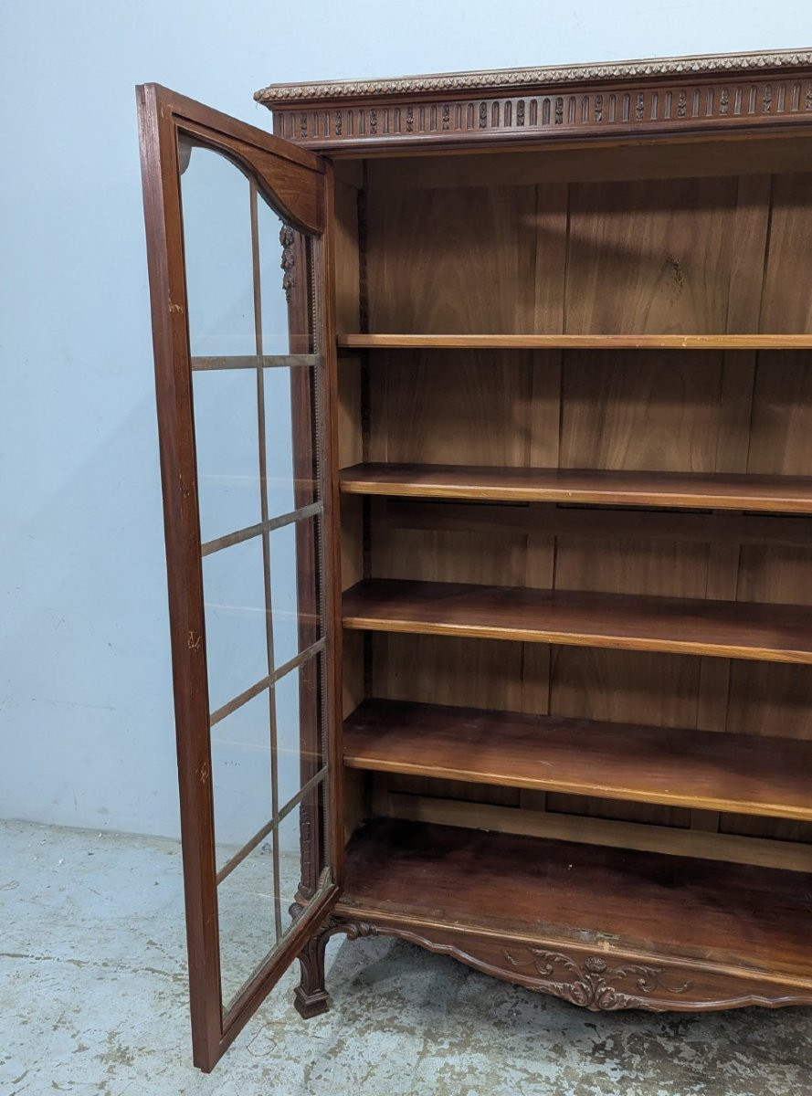 Transition-style Bookcase In Solid Mahogany-photo-4