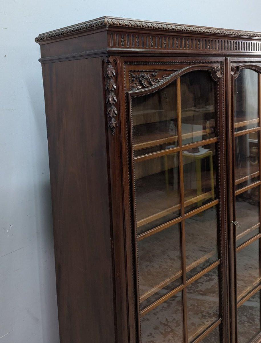 Transition-style Bookcase In Solid Mahogany-photo-4