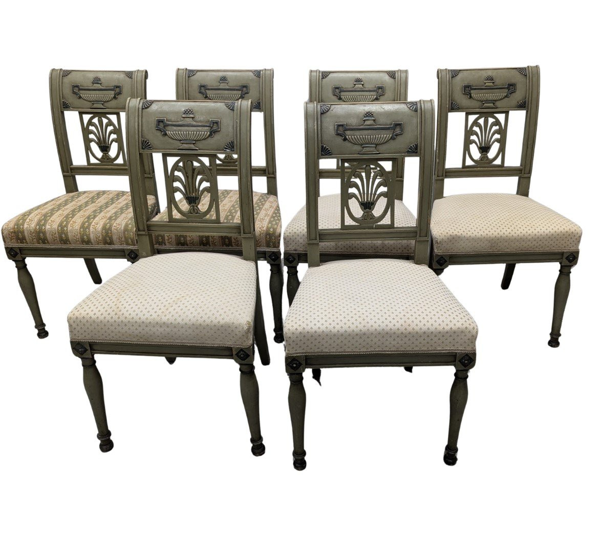 Série de 6 chaises laquées de style Directoire-photo-2