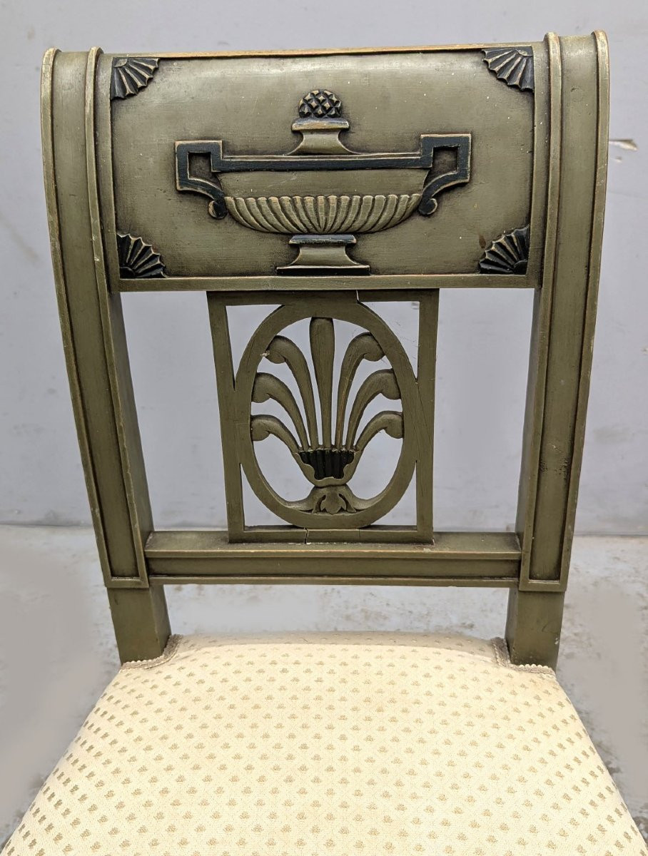 Série de 6 chaises laquées de style Directoire-photo-4