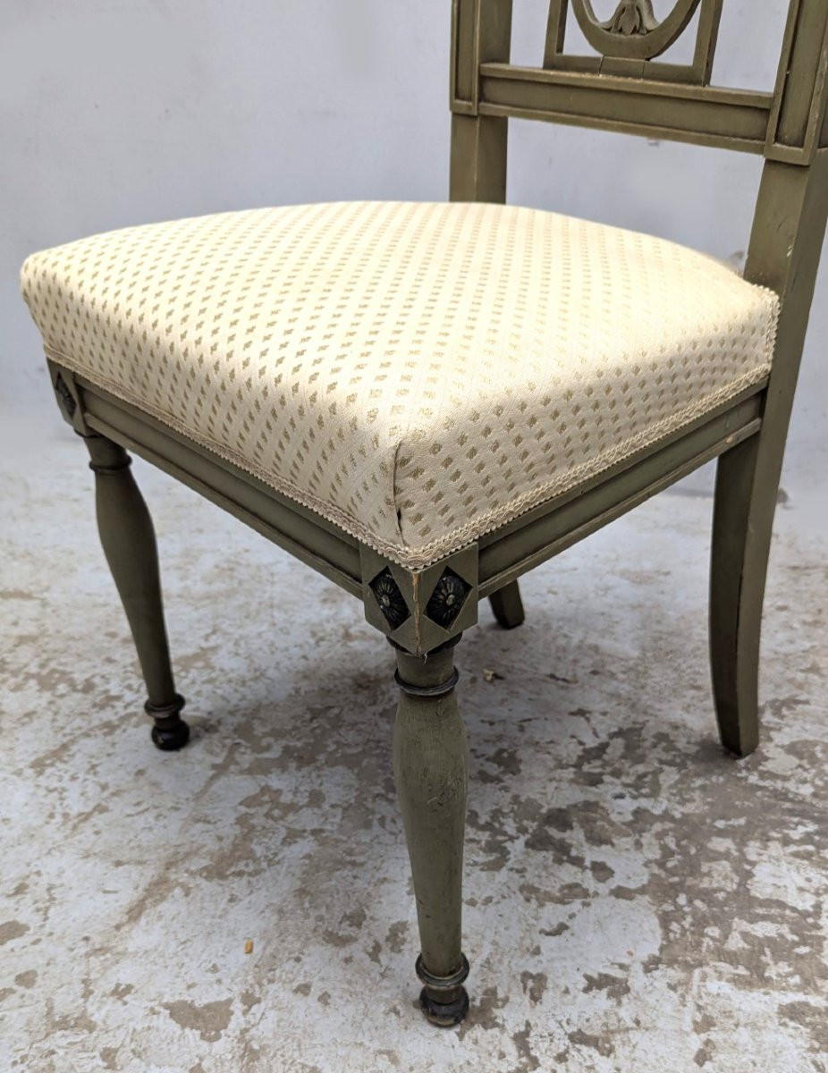 Série de 6 chaises laquées de style Directoire-photo-5