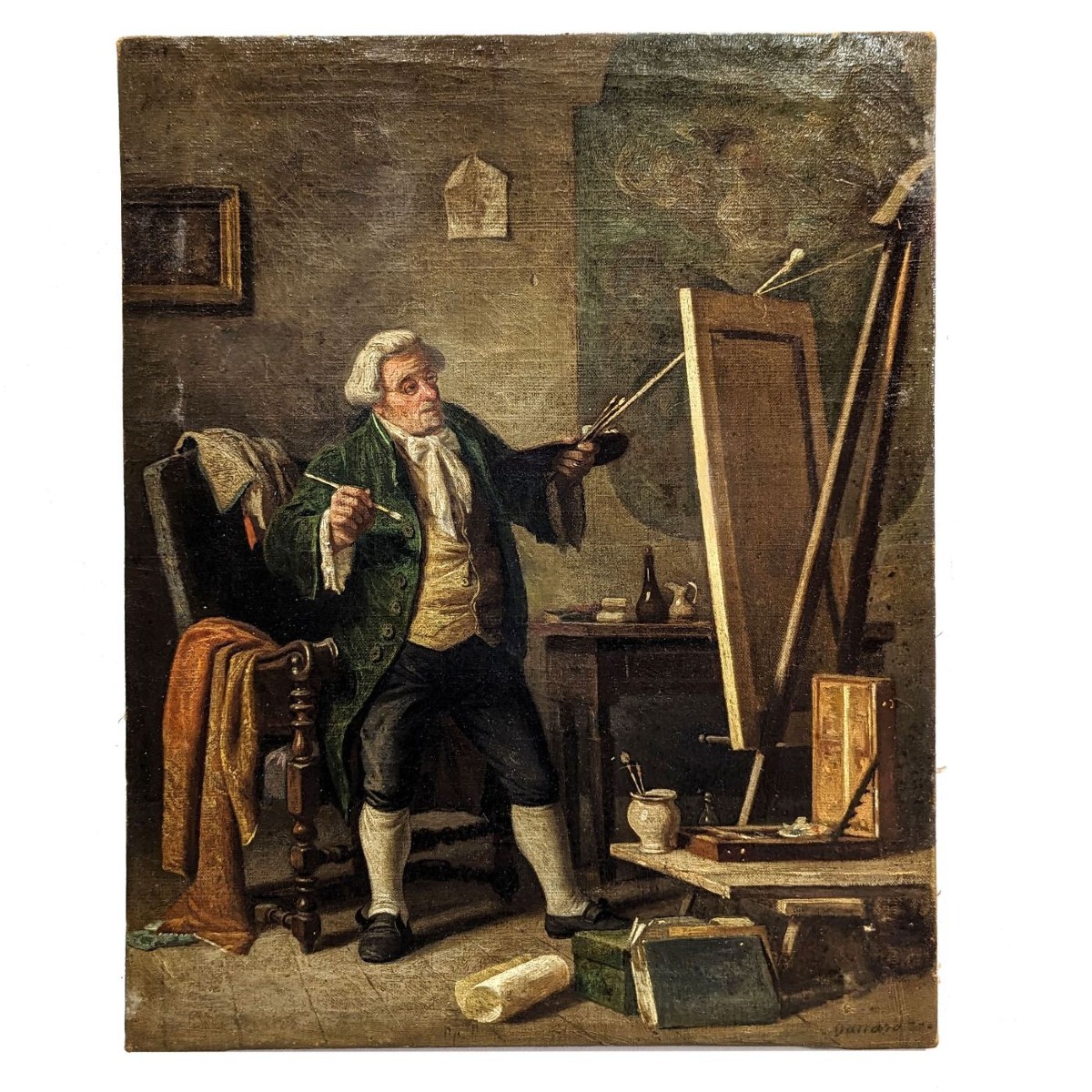 Oil On Canvas 19th Century Artist's Studio