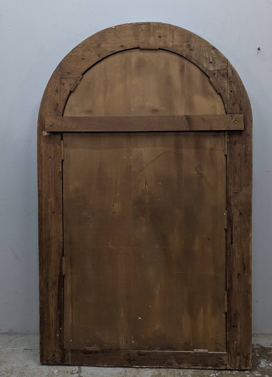 Carved And Lacquered Wood 19th Century Decorator's Mirror-photo-4