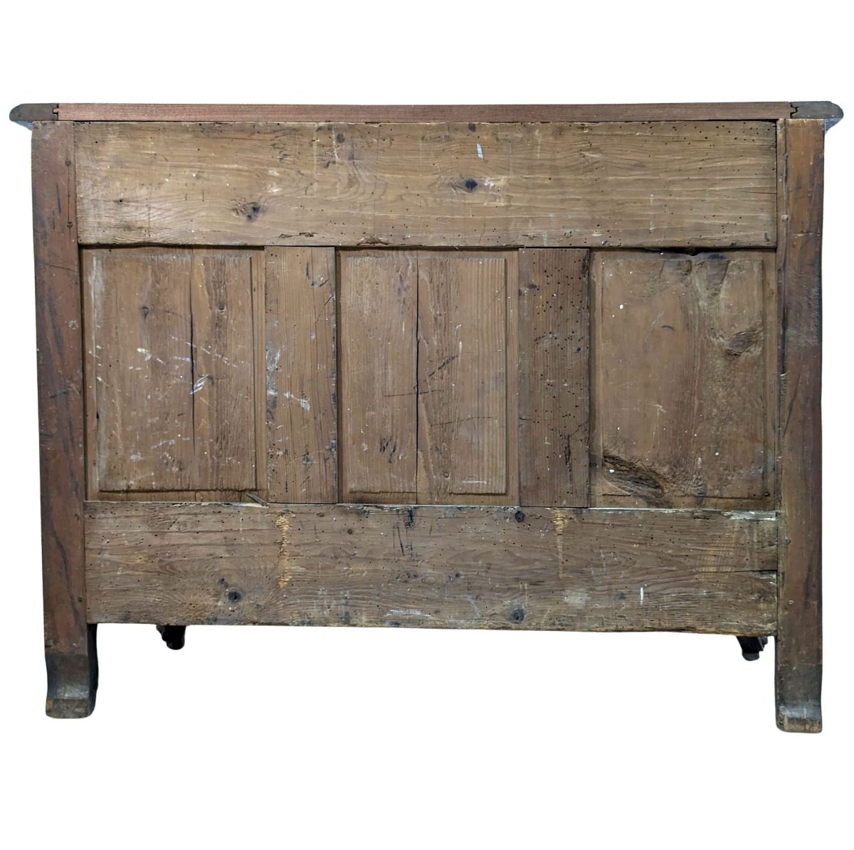 Commode arbalète galbée noyer époque XVIIIème-photo-3