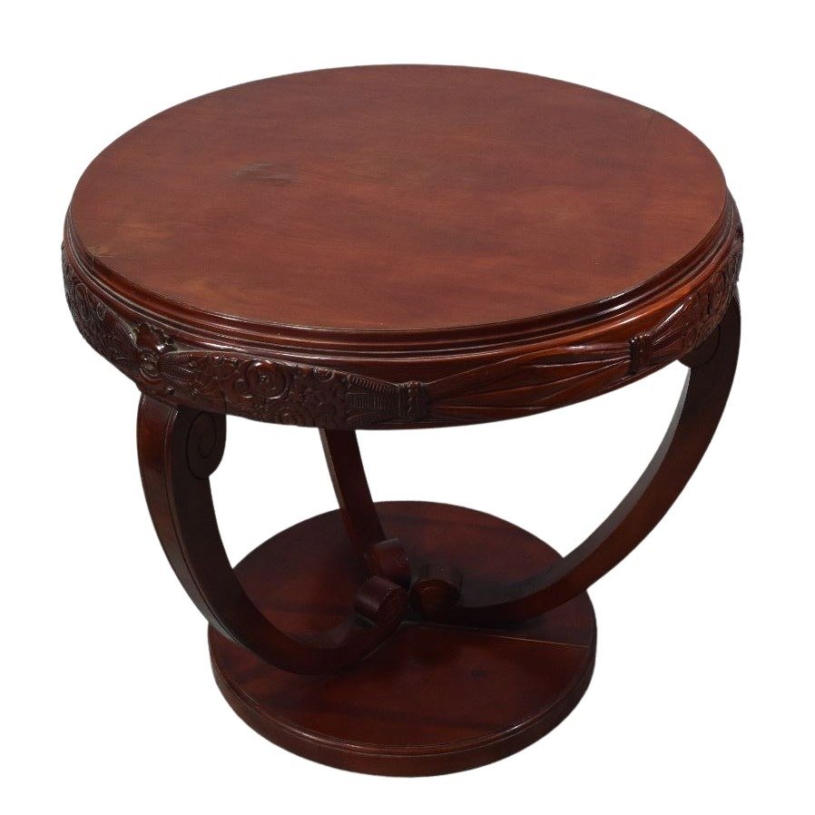 Mahogany Pedestal Table By Paul Follot-photo-3