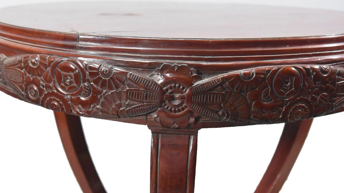 Mahogany Pedestal Table By Paul Follot-photo-1