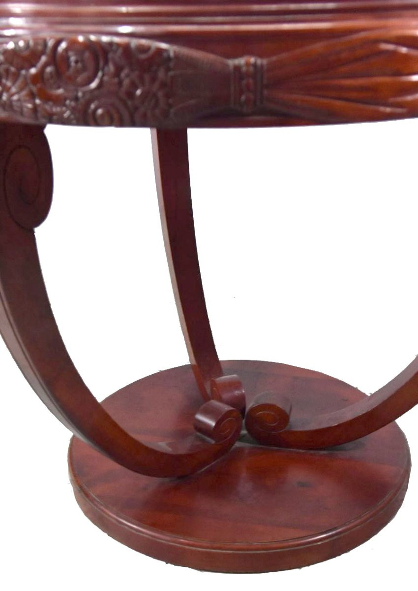 Mahogany Pedestal Table By Paul Follot-photo-5