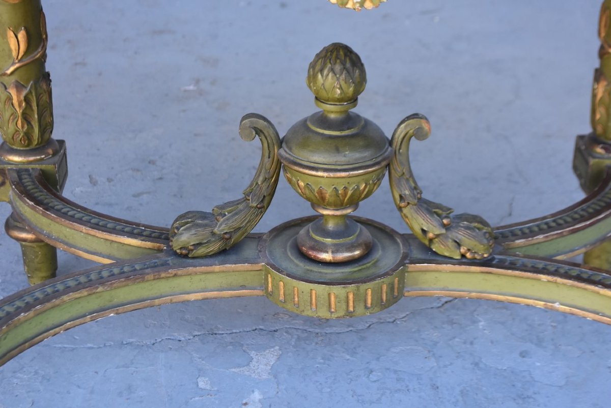 19th Century Green And Gold Lacquered Side Table-photo-1