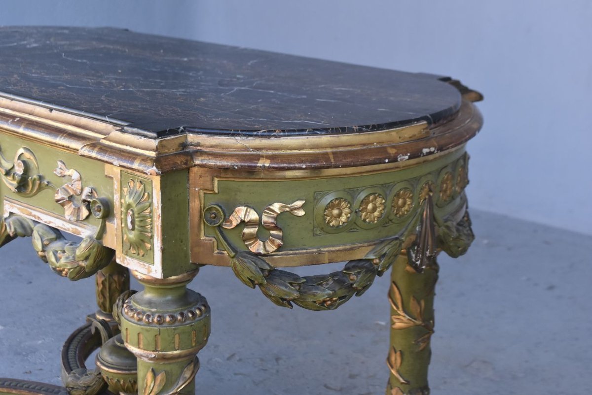 19th Century Green And Gold Lacquered Side Table-photo-2