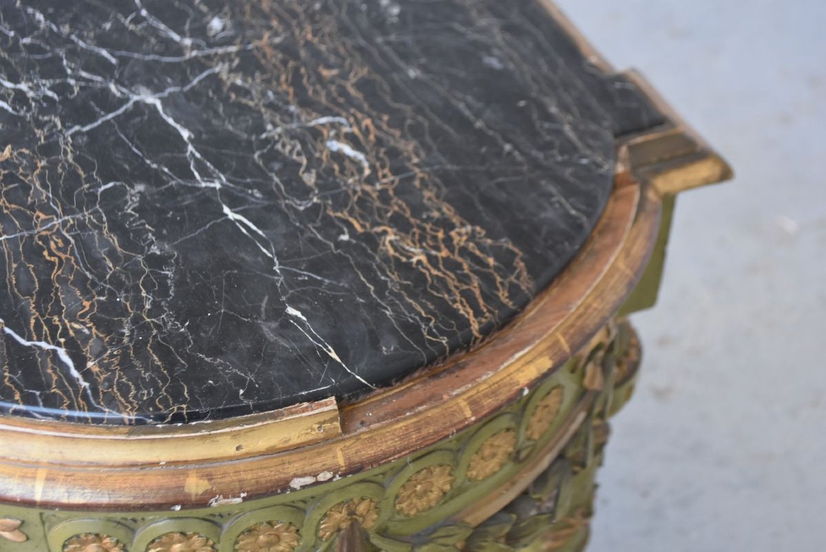 19th Century Green And Gold Lacquered Side Table-photo-3