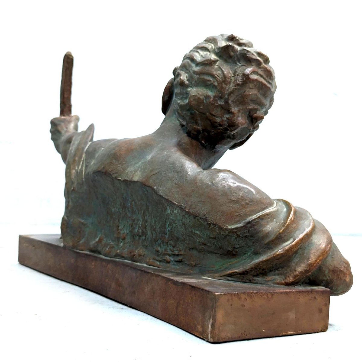 Homme à l'arc terre cuite italienne Cipriani Art déco-photo-5