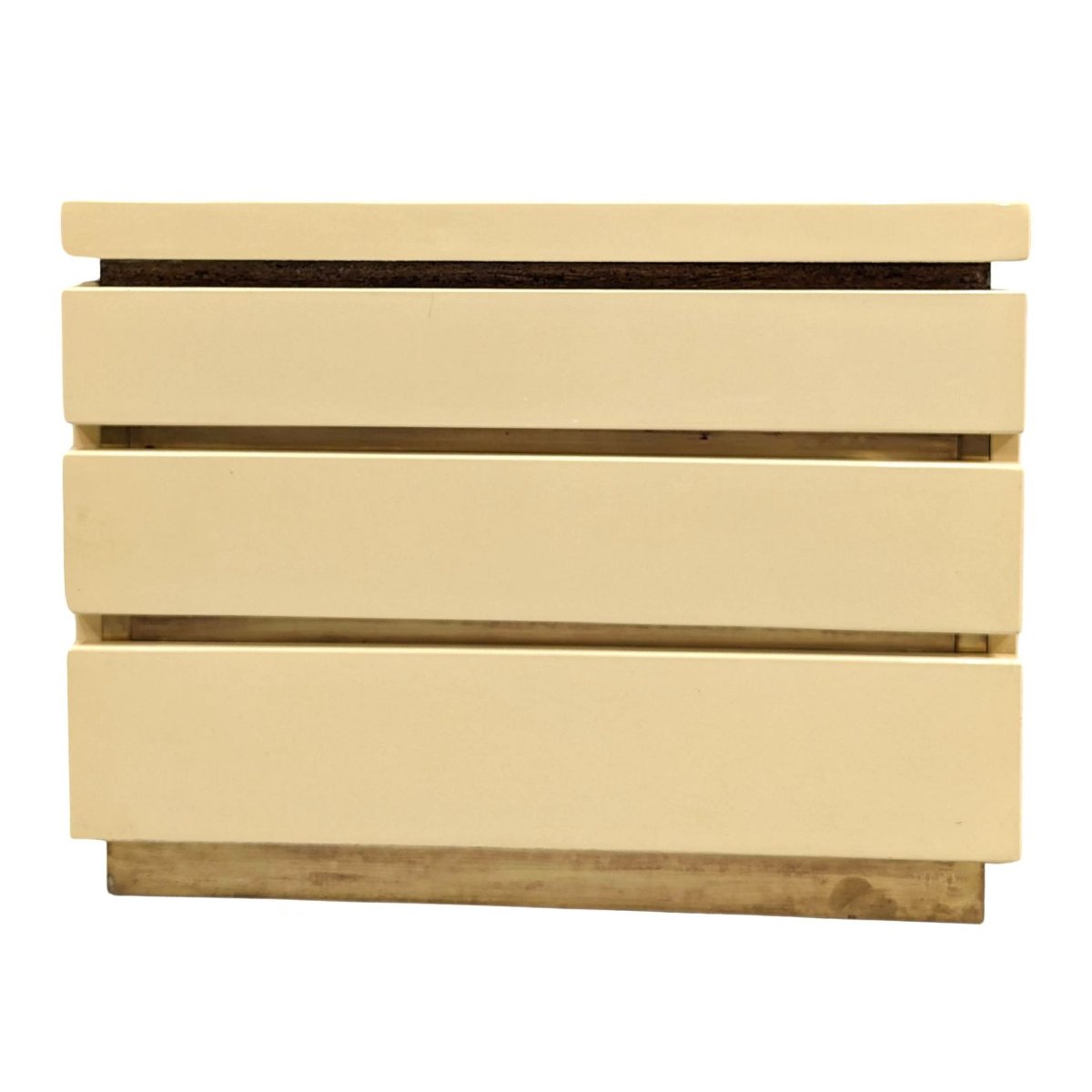 Pair Of Small 3-drawer Cream Lacquered Chests Of Drawers From The 80s By Jean Claude Mahey-photo-2