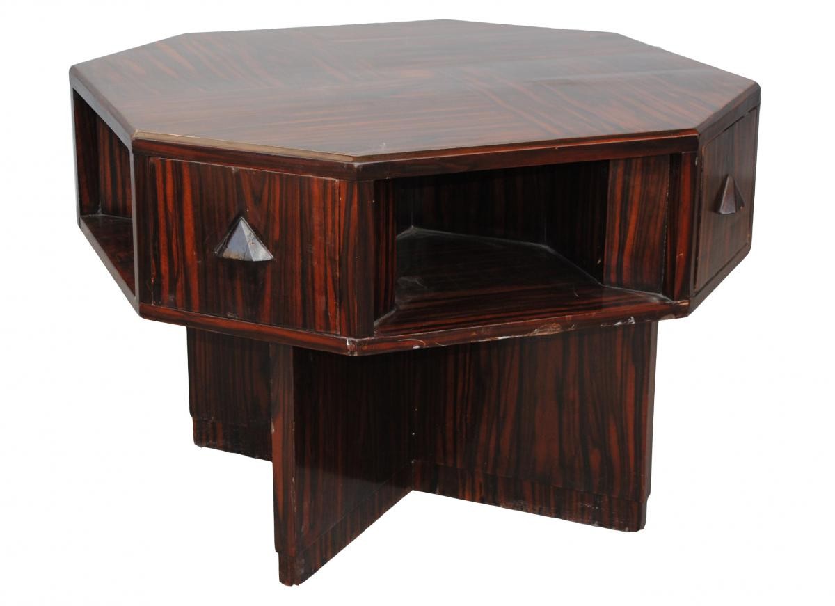 1930's Art Deco Coffee Table In Macassar