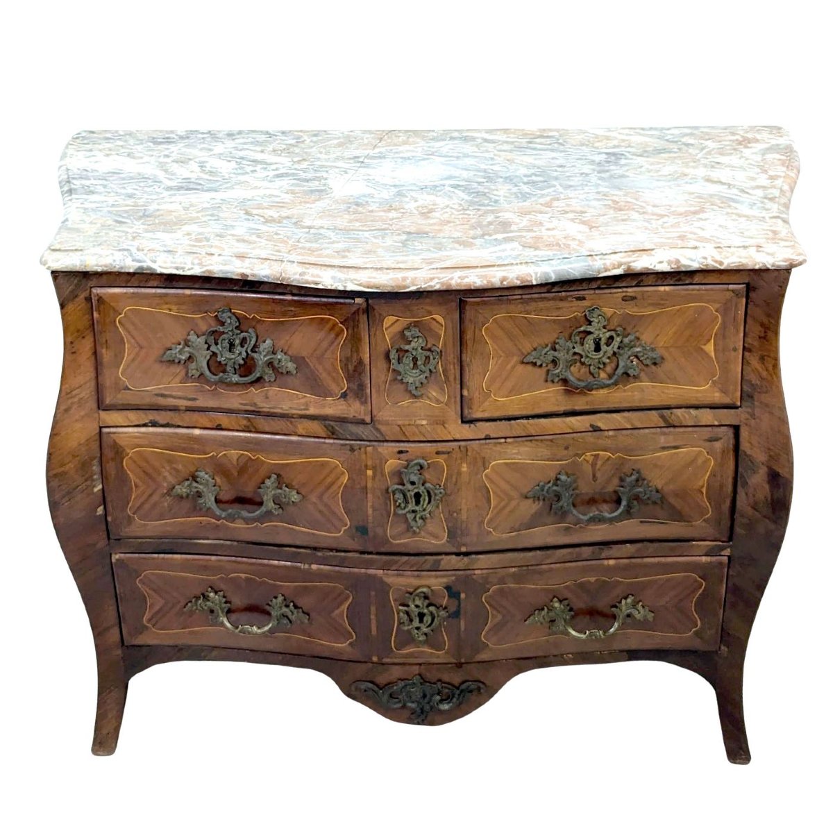 Rosewood Chest Of Drawers With Marble Top 18th Century-photo-2