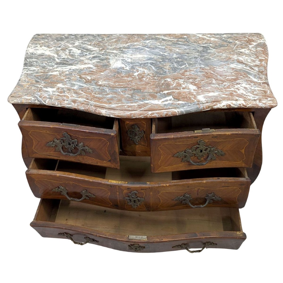 Rosewood Chest Of Drawers With Marble Top 18th Century-photo-4