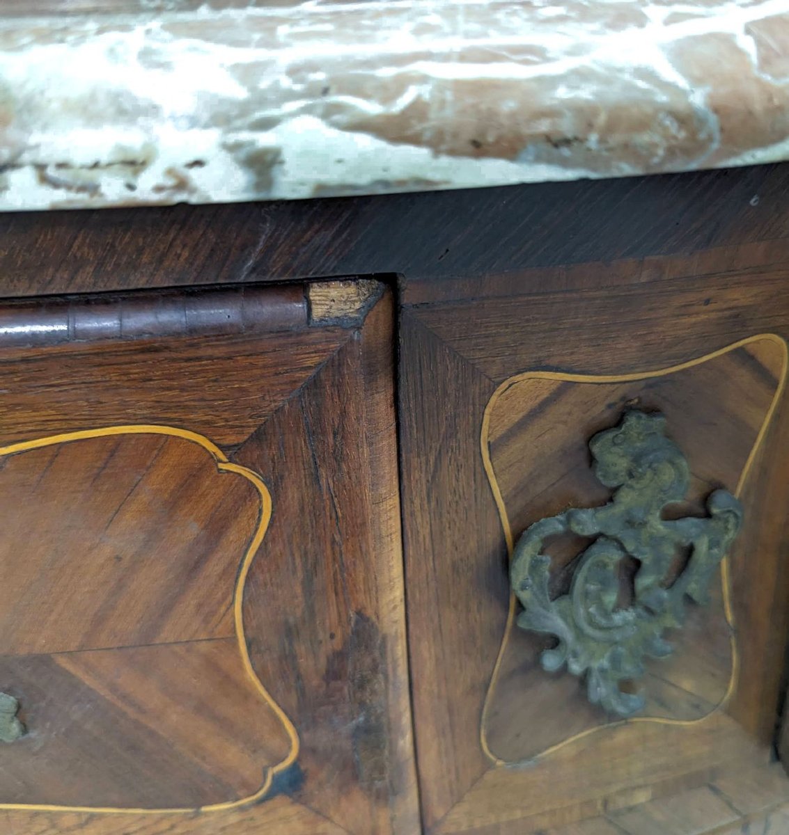 Rosewood Chest Of Drawers With Marble Top 18th Century-photo-5