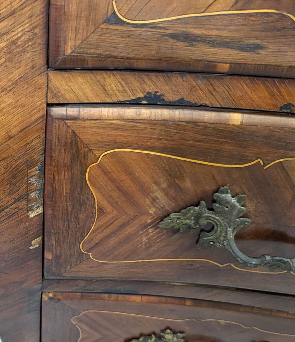 Rosewood Chest Of Drawers With Marble Top 18th Century-photo-6