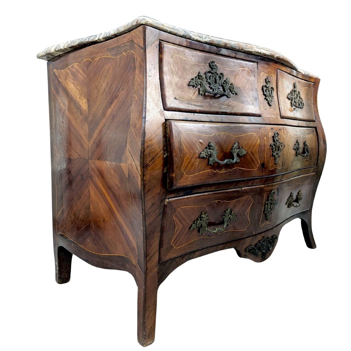 Rosewood Chest Of Drawers With Marble Top 18th Century-photo-8