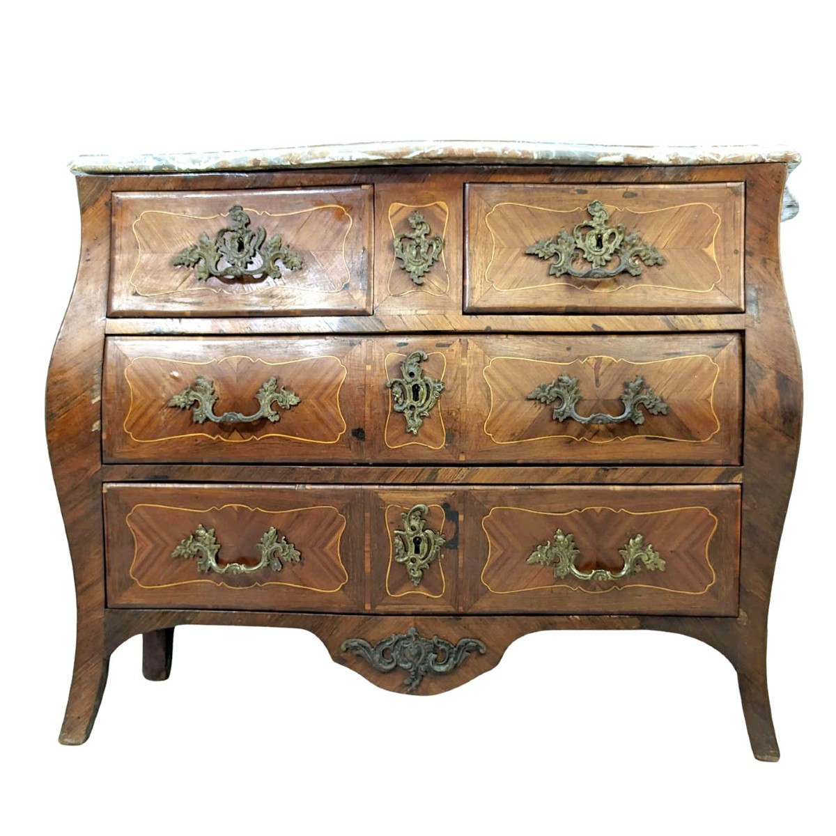 Rosewood Chest Of Drawers With Marble Top 18th Century