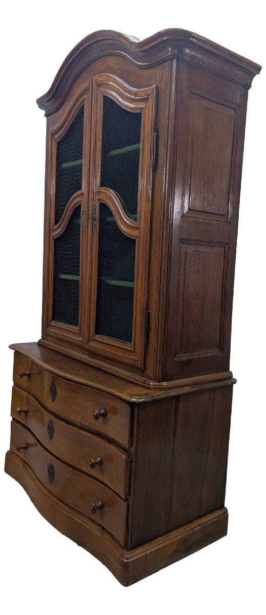 Louis XIV Oak Two-body Sideboard With Gendarme Hat From The 18th Century-photo-4
