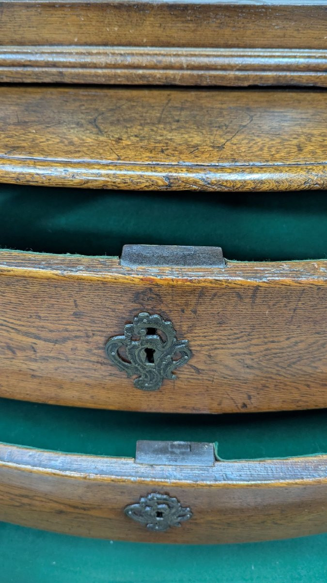 Louis XIV Oak Two-body Sideboard With Gendarme Hat From The 18th Century-photo-1