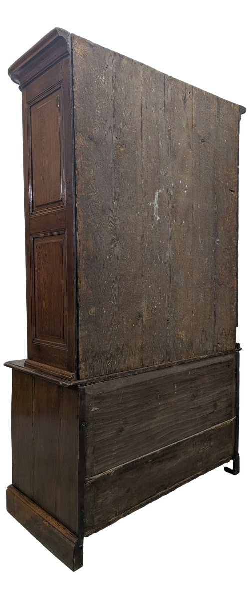 Louis XIV Oak Two-body Sideboard With Gendarme Hat From The 18th Century-photo-8