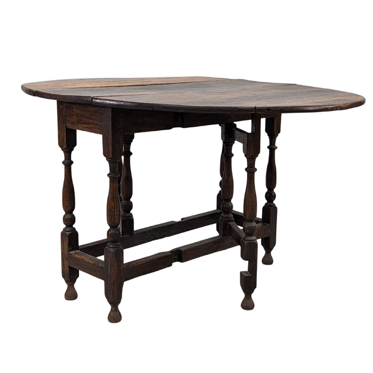 Table gateleg en chêne d'époque XVIIIème-photo-3