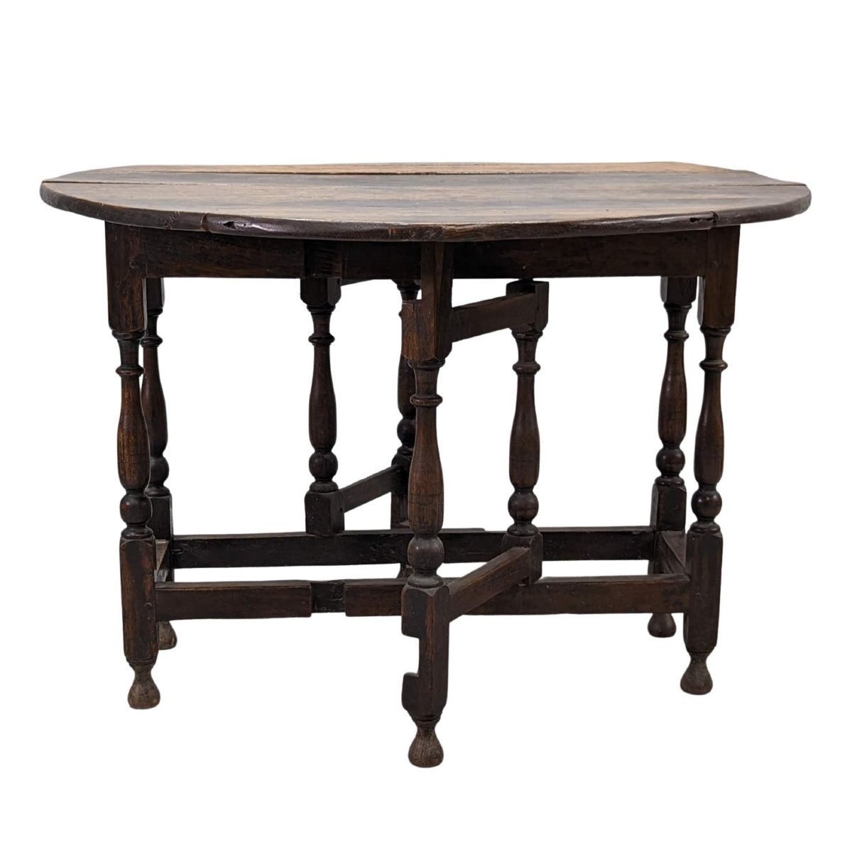 Table gateleg en chêne d'époque XVIIIème-photo-4
