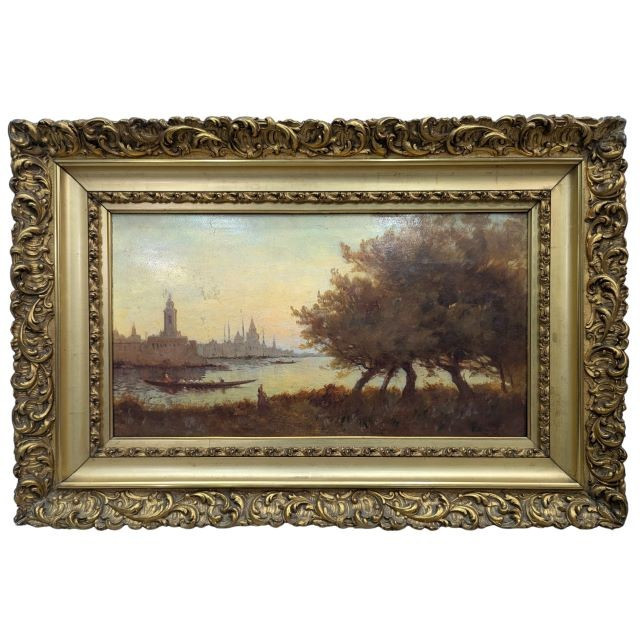 Huile sur panneau Vue du Bosphore par François Maury