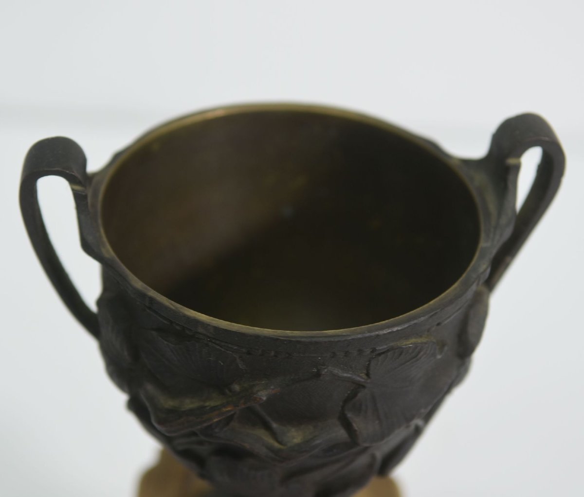 Bronze Cassolette With Foliage, 19th Century (pair)-photo-4