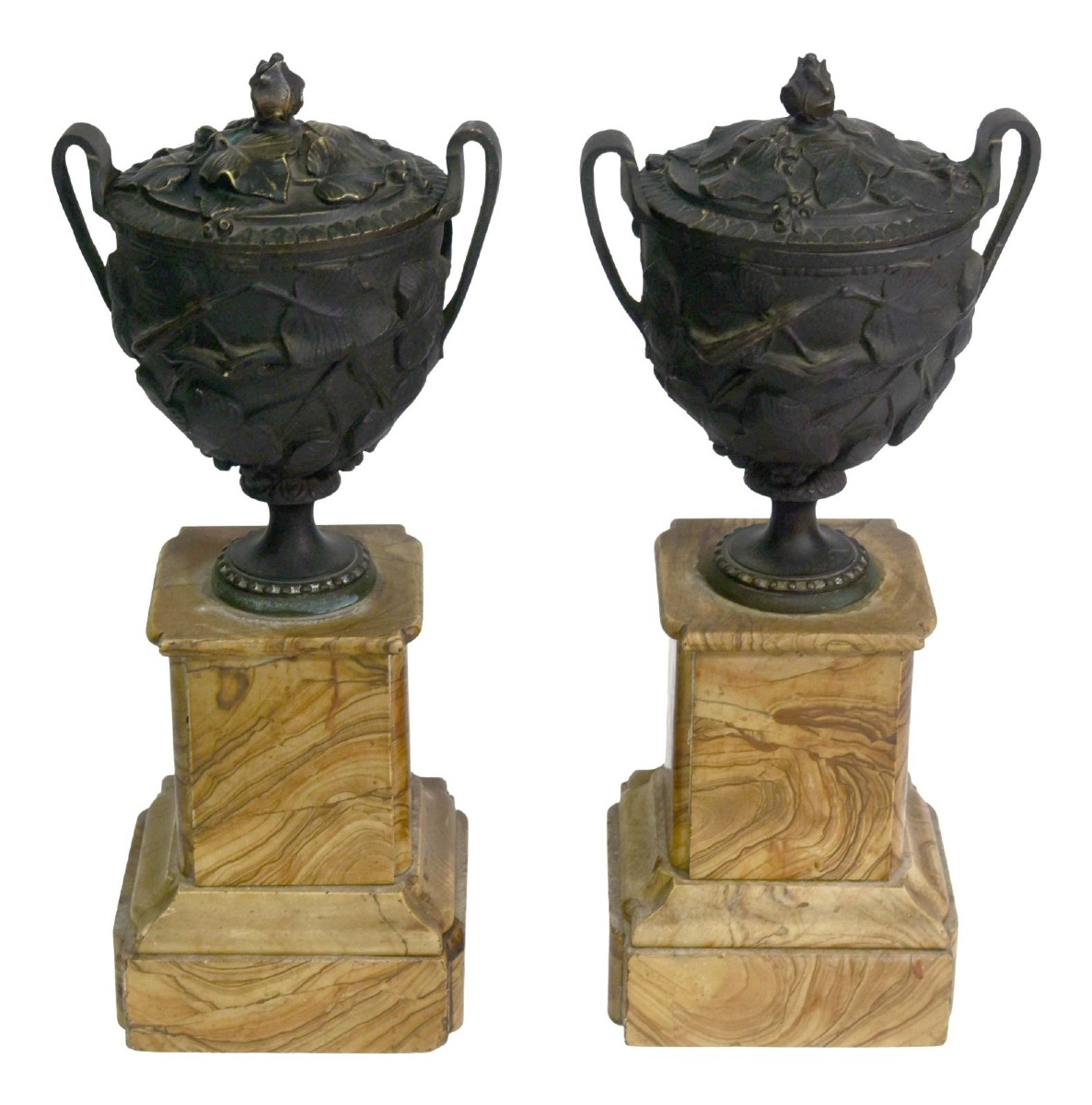 Bronze Cassolette With Foliage, 19th Century (pair)