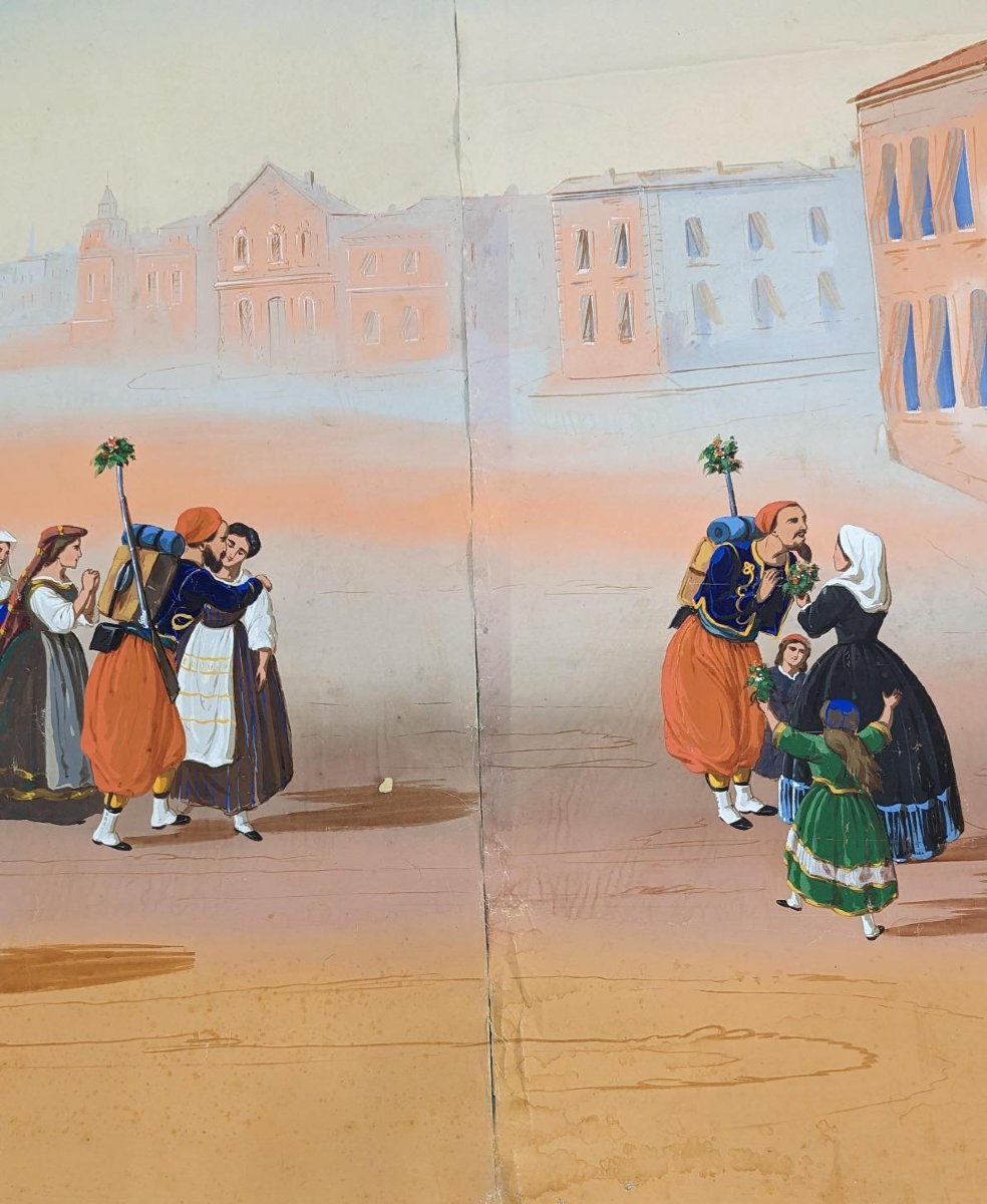 Wallpaper Marouflé On Canvas 19th Century Military Scenes-photo-1