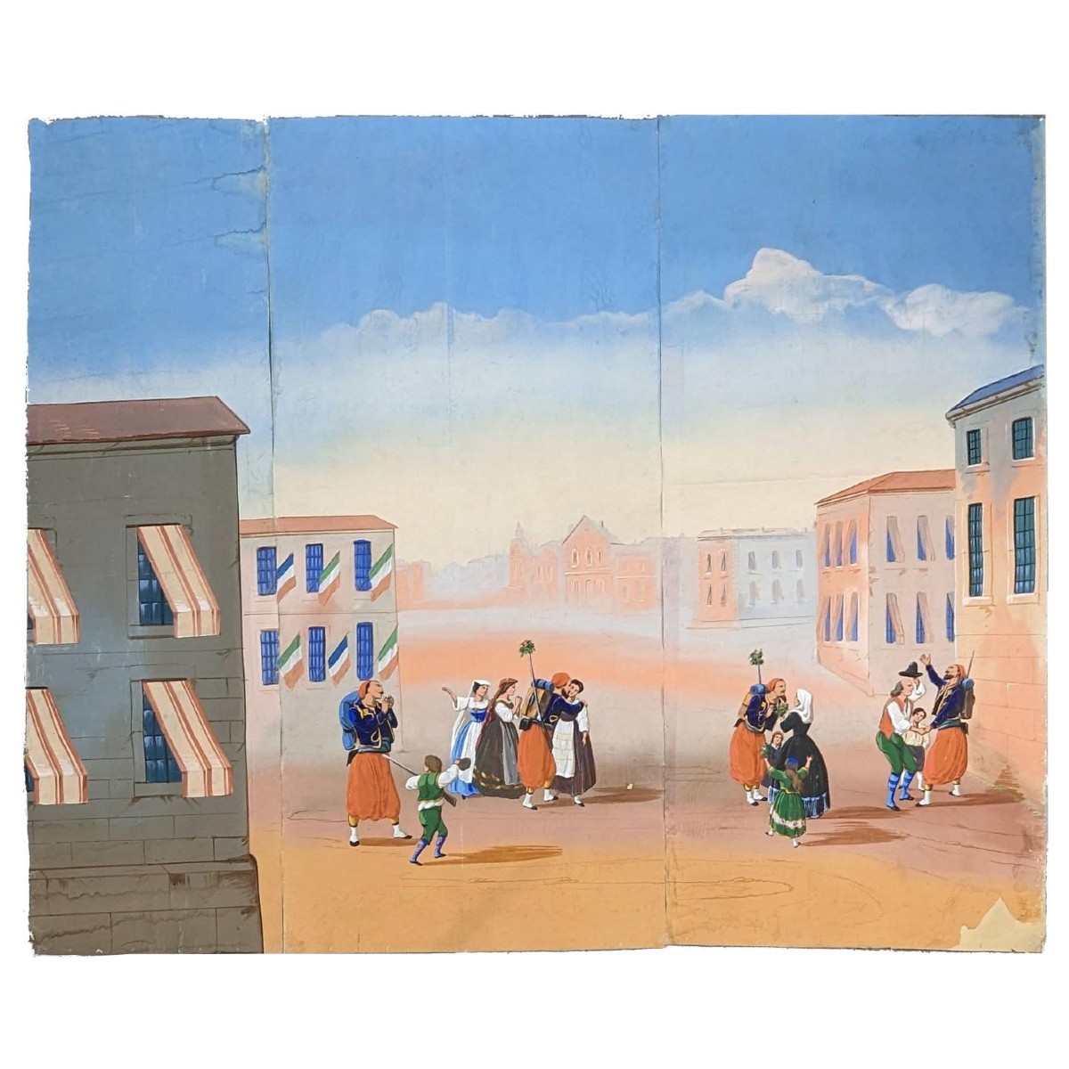 Wallpaper Marouflé On Canvas 19th Century Military Scenes