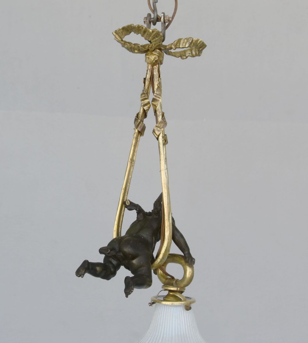 Gilded Bronze Baby Chandelier Napoleon III 19th Century-photo-2