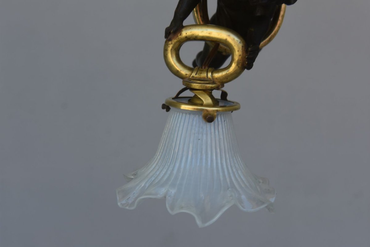 Gilded Bronze Baby Chandelier Napoleon III 19th Century-photo-1