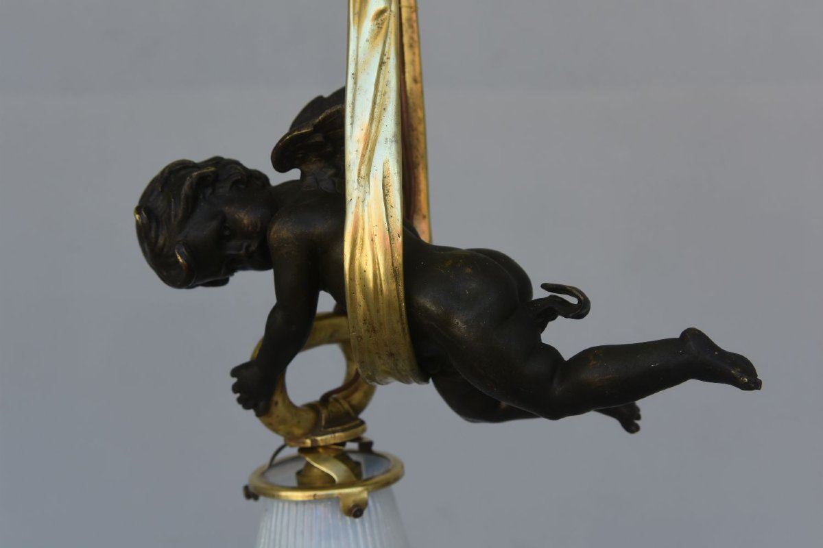 Gilded Bronze Baby Chandelier Napoleon III 19th Century-photo-3