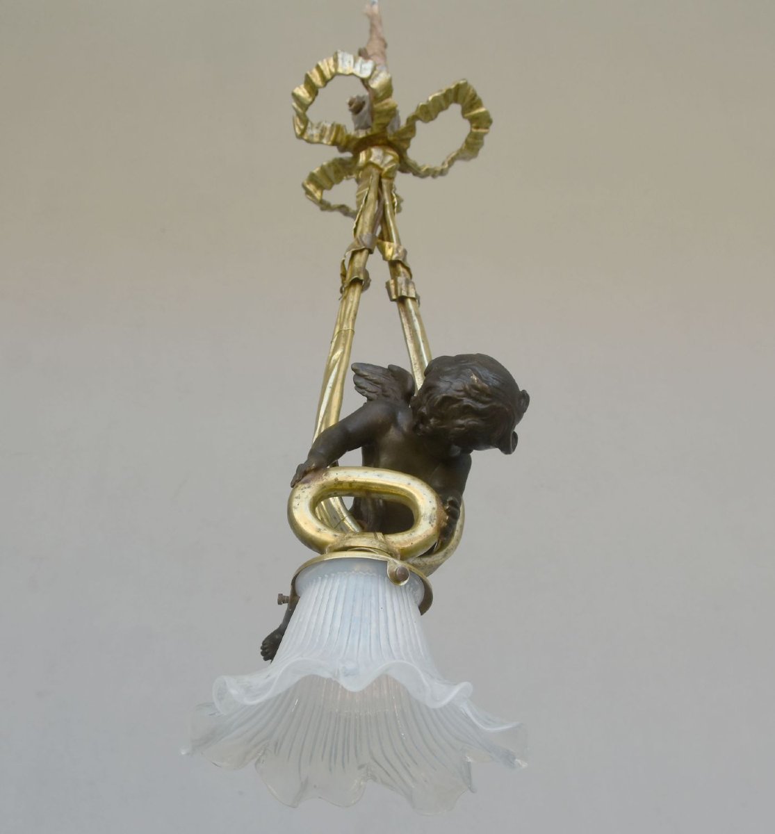 Gilded Bronze Baby Chandelier Napoleon III 19th Century-photo-4