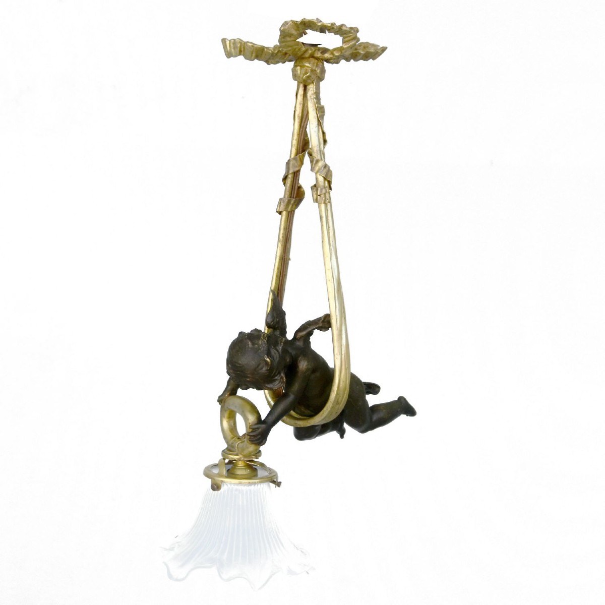 Gilded Bronze Baby Chandelier Napoleon III 19th Century