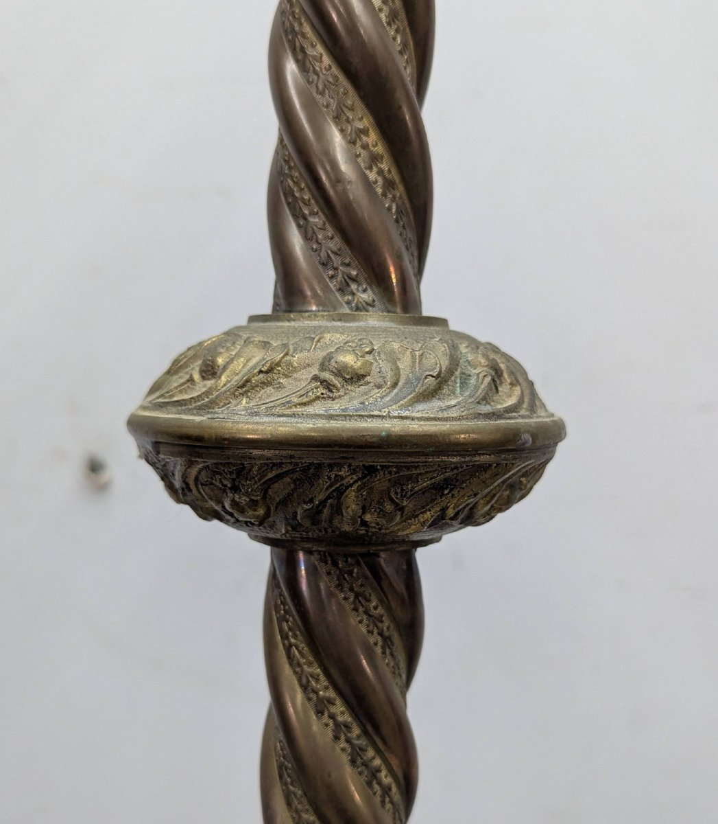 Candélabre d'église en bronze XIXème hauteur 110 cm-photo-3