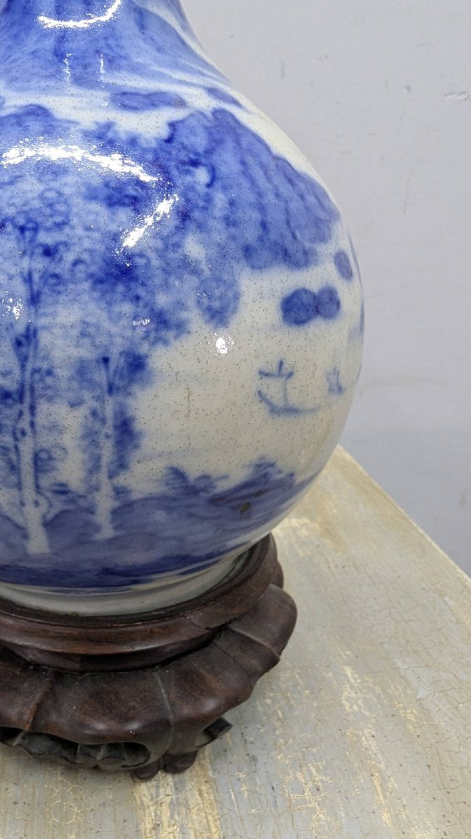 Vase couvert blanc bleu de chine XIXème-photo-6