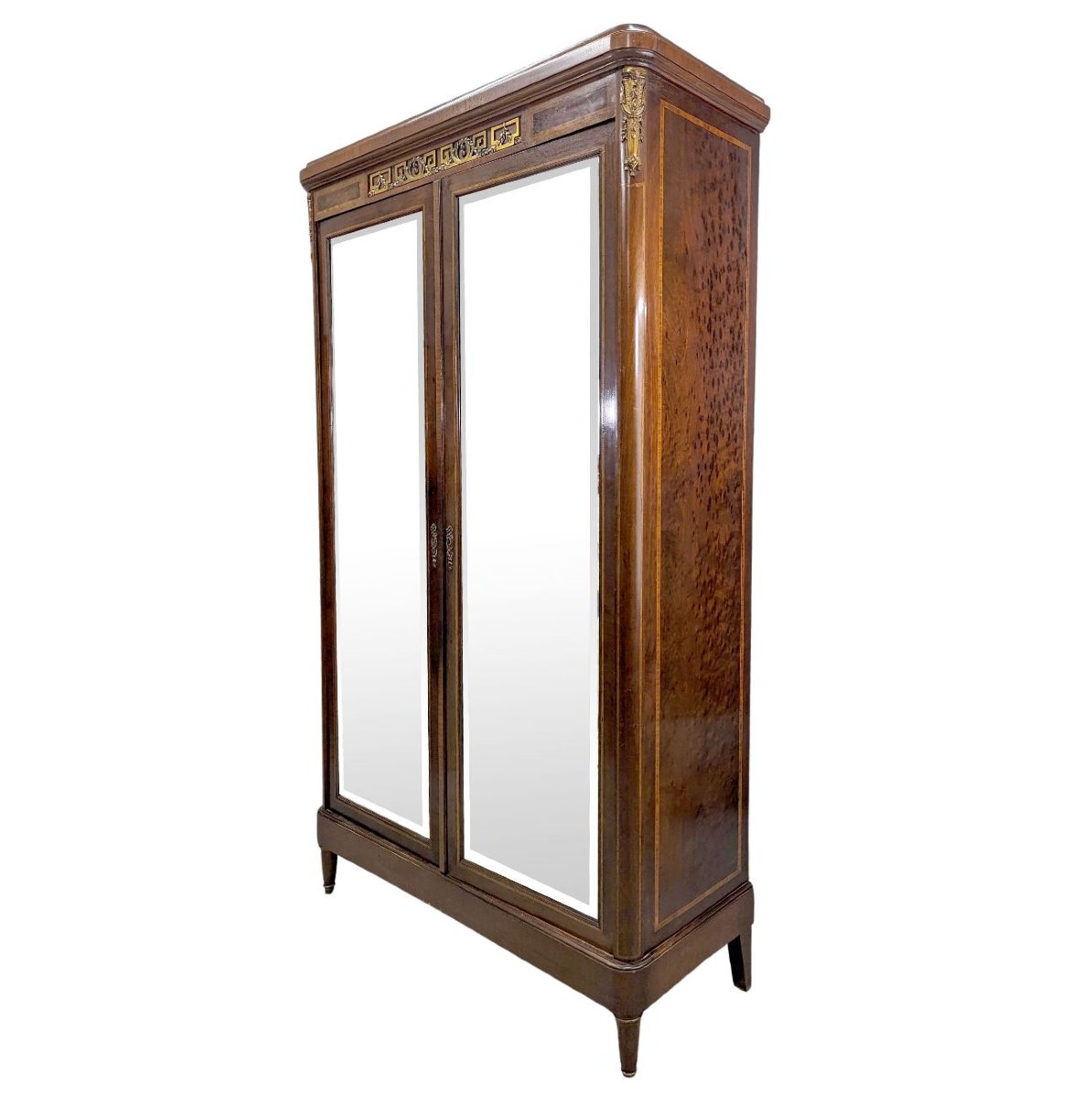 Napoleon III Inlaid Mirror Cabinet 1900-photo-2
