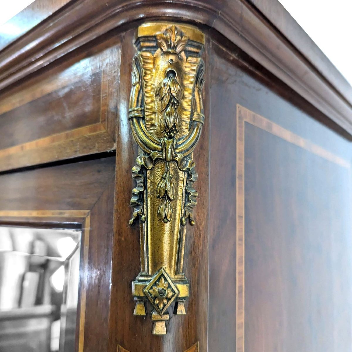 Napoleon III Inlaid Mirror Cabinet 1900-photo-5