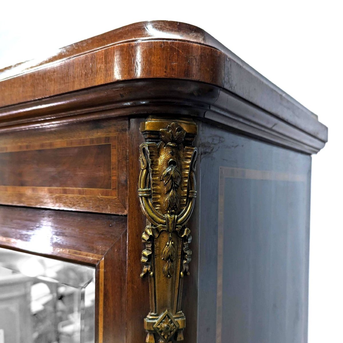 Napoleon III Inlaid Mirror Cabinet 1900-photo-6