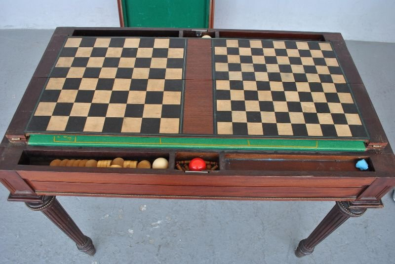 Louis XVI Style Mahogany Roulette And Games Table, 19th Century-photo-3