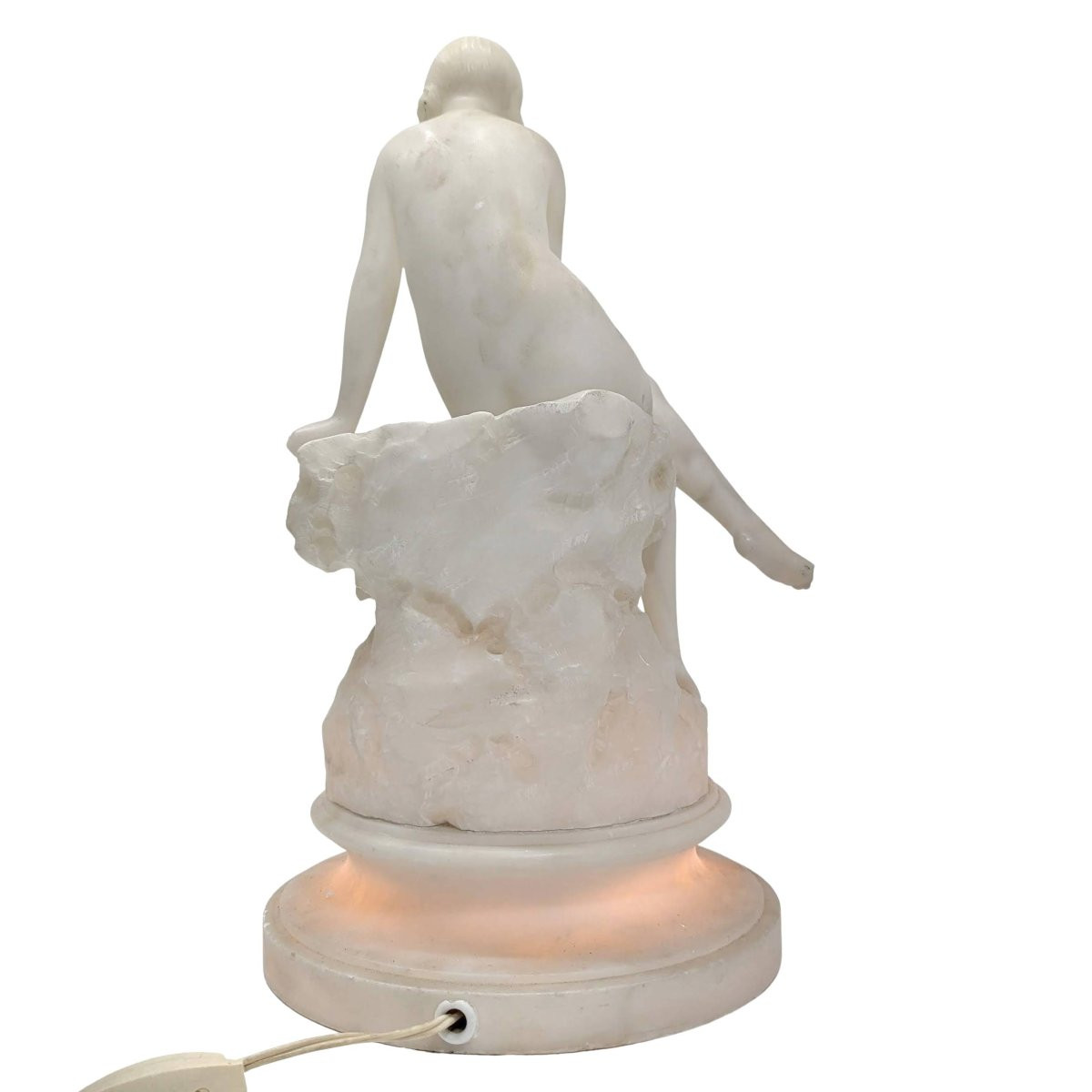 Veilleuse en albâtre Art déco 1930, par Umberto Stiaccini-photo-3