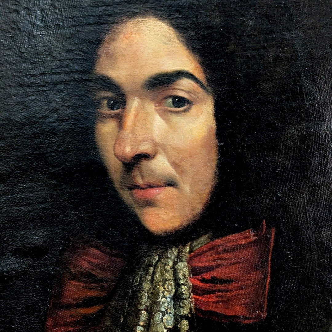 Portrait Of A Gentleman In Armor Oil On Canvas 18th Century-photo-3