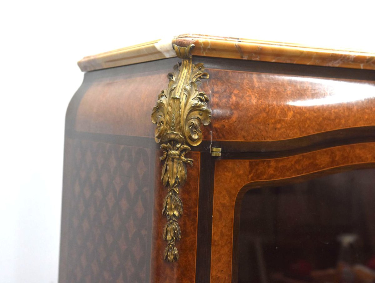 Transition Style Marquetry And Gilt Bronze Bookcase-photo-4