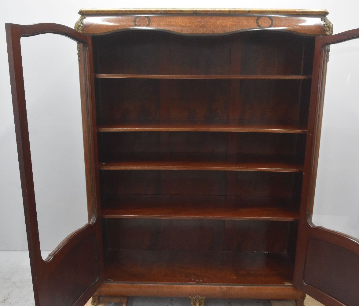 Transition Style Marquetry And Gilt Bronze Bookcase-photo-5