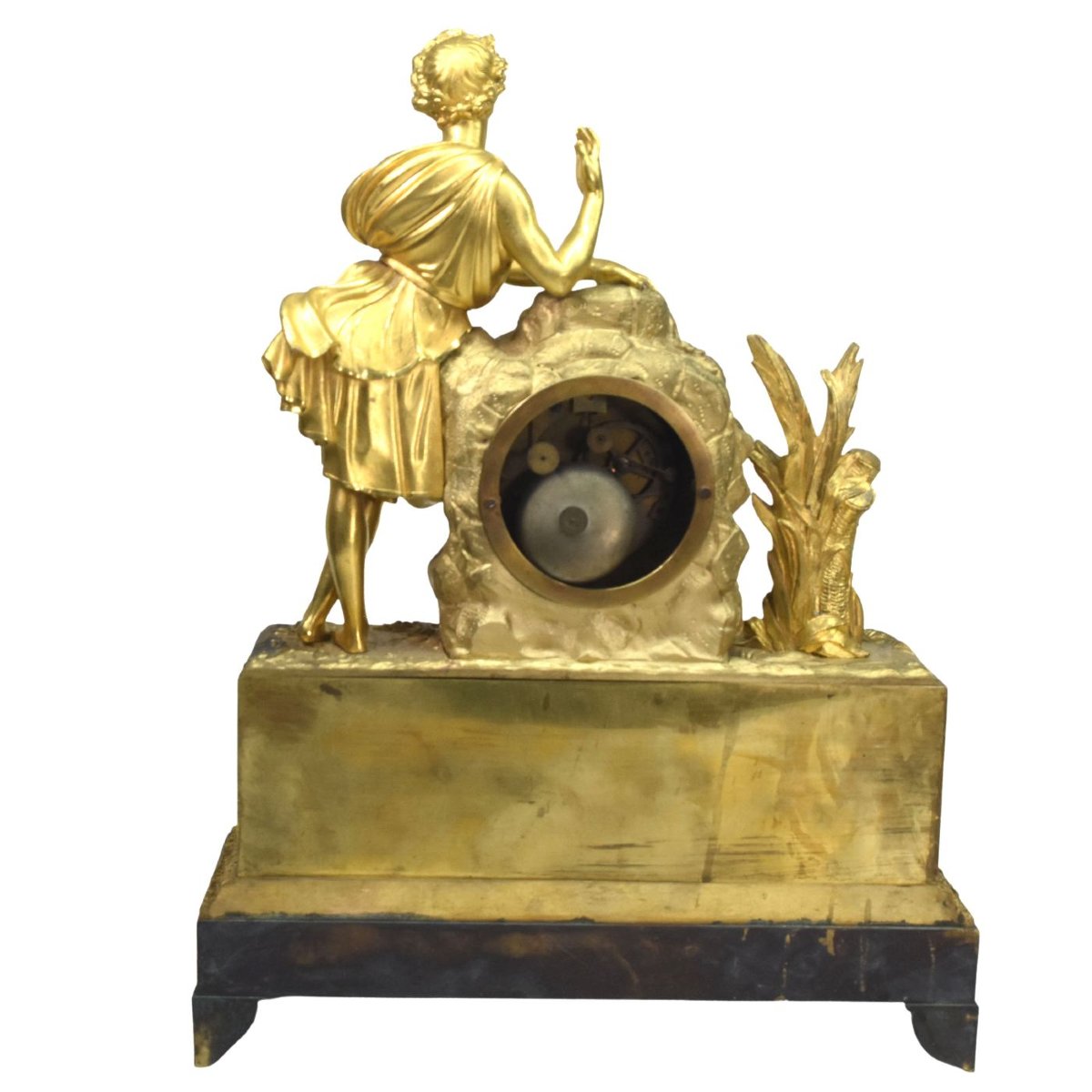 Restoration Period Clock In Gilt Bronze 19th Century-photo-4