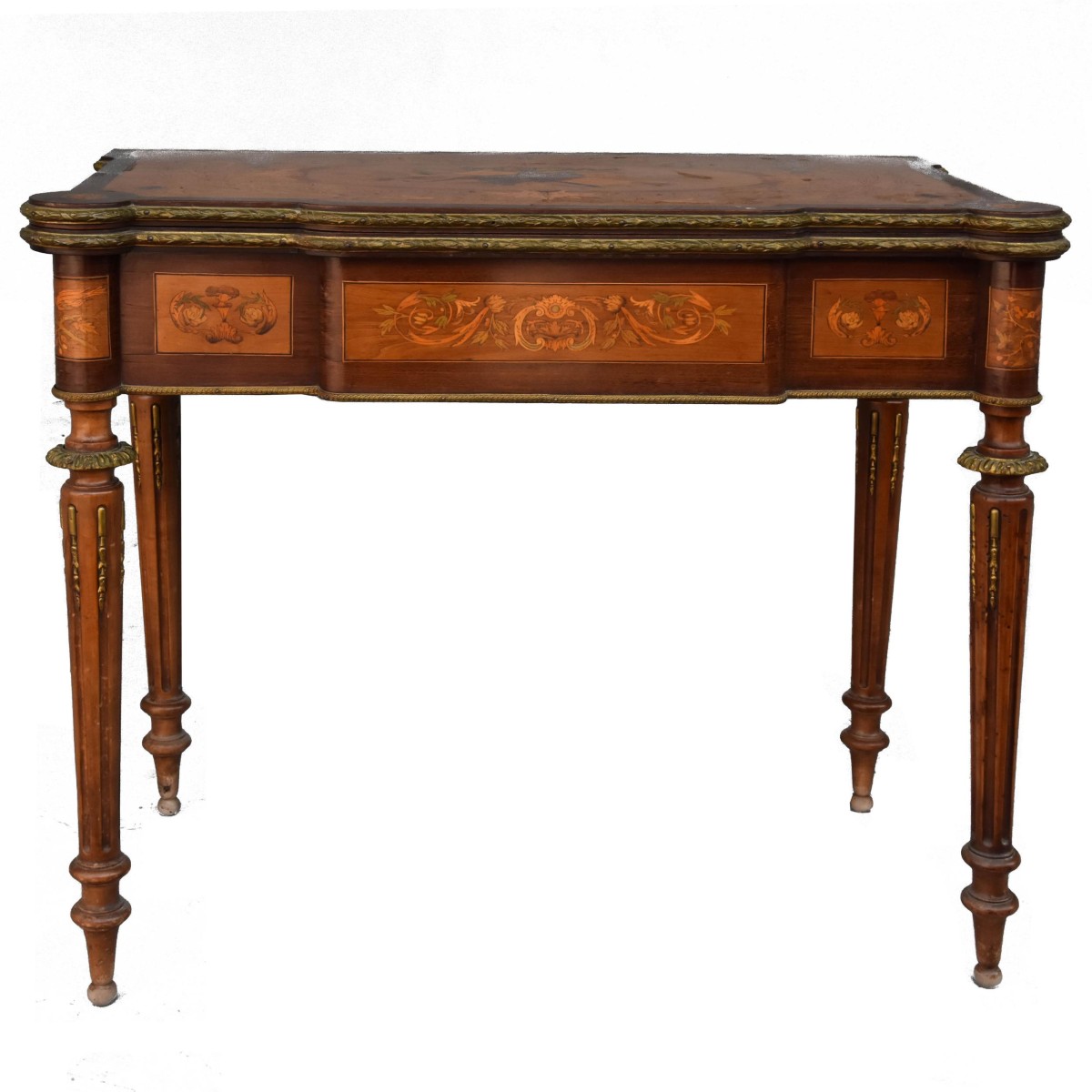 Table à jeu à système Napoléon III marquetée XIXème